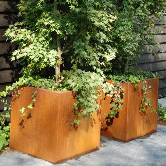 Andes with wheels 1000 x 1000 x 800mm CorTen 2mm (CAWL5.1)