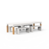 Borra Dining Wooden Legs 3000 x 1000 x 760mm Aluminium RAL 9016 (TBW300)