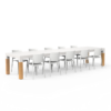 Borra Dining Wooden Legs 4000 x 1000 x 760mm Aluminium RAL 9016 (TBW400)