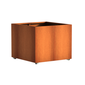Andes with wheels 1000 x 1000 x 800mm CorTen 2mm (CAWL5.1)