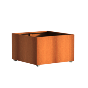 Andes with wheels 1000 x 1000 x 600mm CorTen 2mm (CAWL5.2)