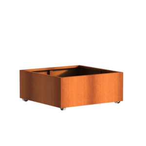 Andes with wheels 1000 x 1000 x 400mm CorTen 2mm (CAWL5.3)