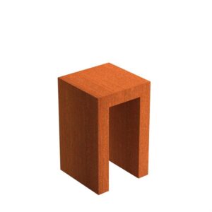 U-Sockel 500 x 500 x 800mm CorTen 2mm (CKU3)