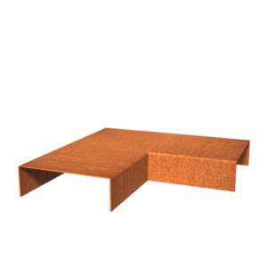 Corten Top Edge 300mm Corten 2mm (CTE2.50.154.50 inside corner)