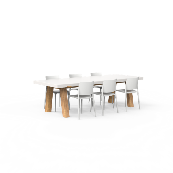 Colla Dining 2600 x 1000 x 760mm Aluminium RAL 9016 (TC260)