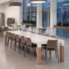 Borra Dining Wooden Legs 3000 x 1000 x 760mm Aluminium RAL 9016 (TBW300)