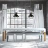 Borra Dining Wooden Legs 3000 x 1000 x 760mm Aluminium RAL 9016 (TBW300)