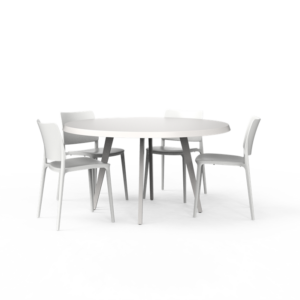 Rollo 1400 ø x 1400 x 750mm polyester tabletop + coated legs (ROL1400)