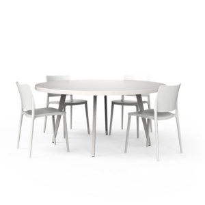 Rollo 1600 ø x 1600 x 750mm polyester tabletop + coated legs (ROL1600)