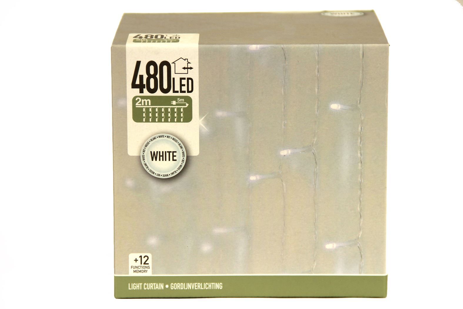 Gordijnverlichting - 480LED - 225x300cm - wit