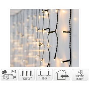 IJspegel verlichting - 360 LED - 12 meter - warm wit - 8 lichtfuncties + geheugen