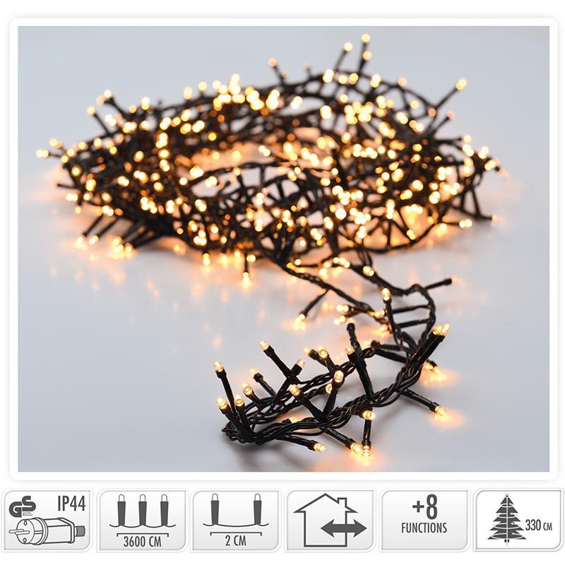 Snakelight 1800 LED - 36 meter - 8 Lichtfuncties - extra warm wit