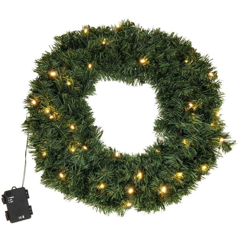 Kerstkrans met LED verlichting 50 cm