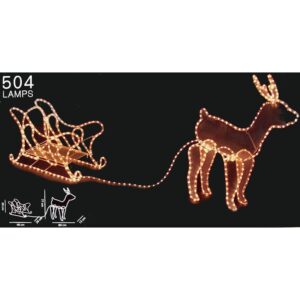 3D Rendier slee - 504 lampjes