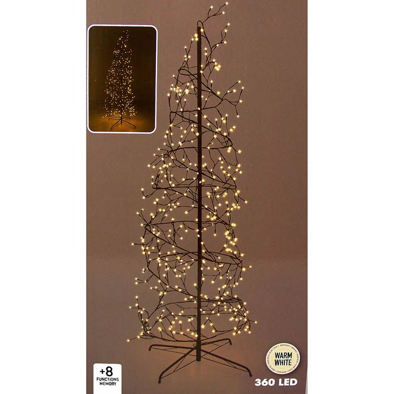 Kerstboom spiraal 150cm - 360 LED - zwart